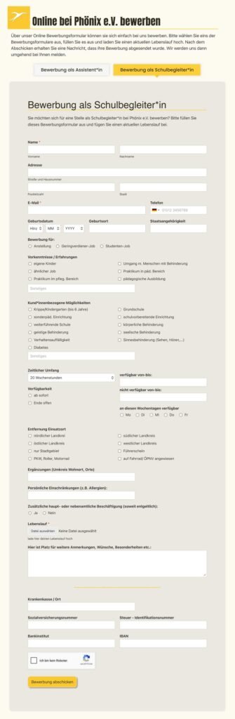 Bewerbung phoenix e.v.