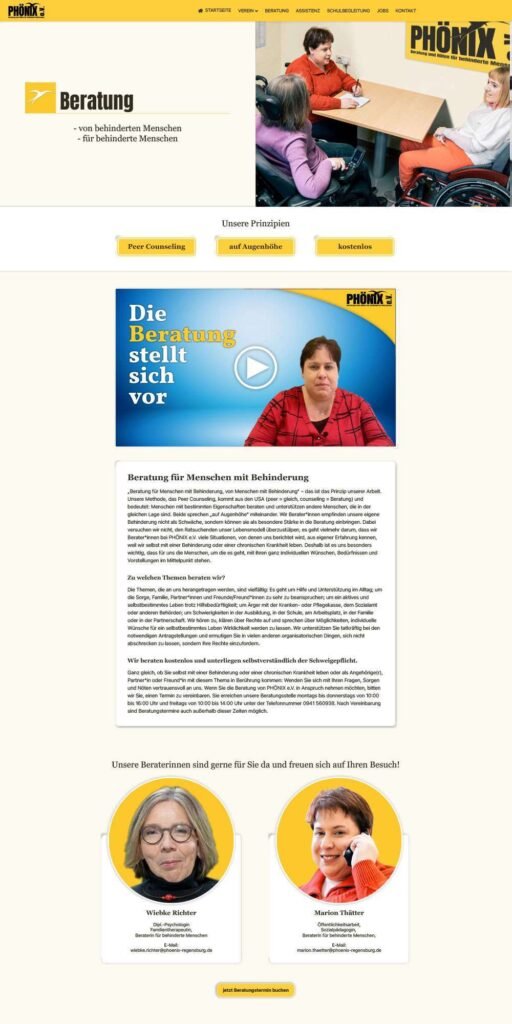 webseite phoenix e.v. präsentation 2