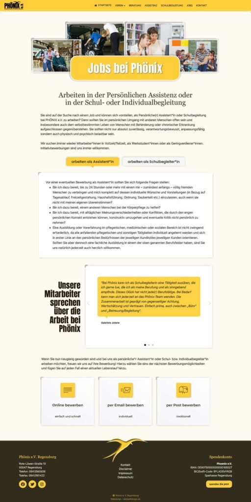 webseite phoenix e.v. präsentation 1